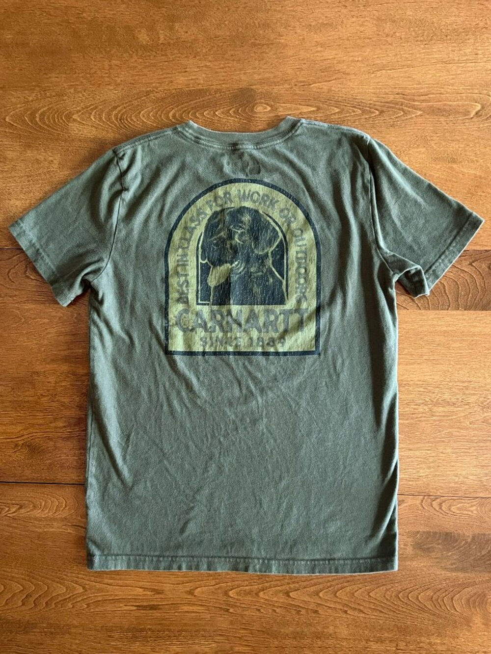 Carhartt olive green dog pocket tee M 10-12